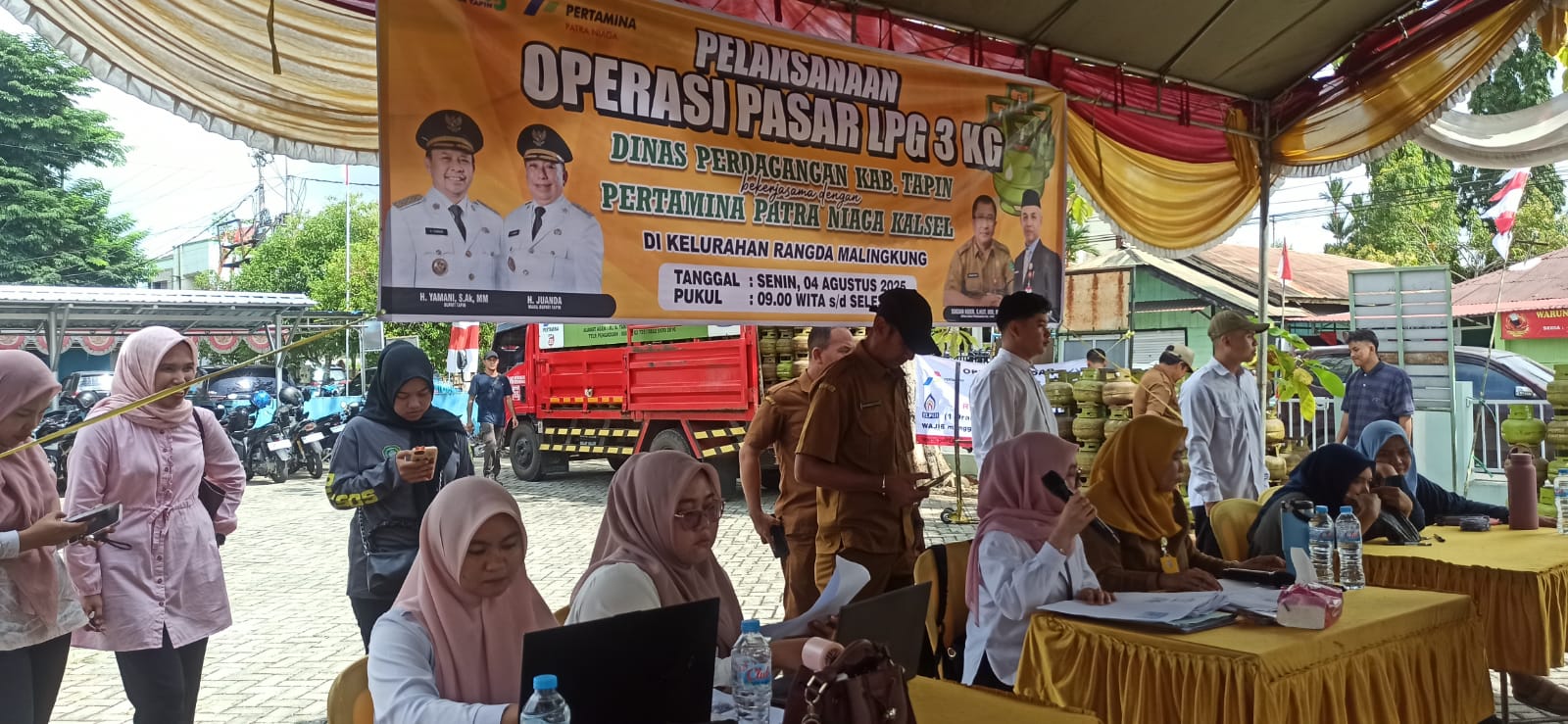 Disdag Tapin Kembali Gelar Operasi Pasar Murah Gas Melon 3 Kg Di Kecamatan Tapin Utara
